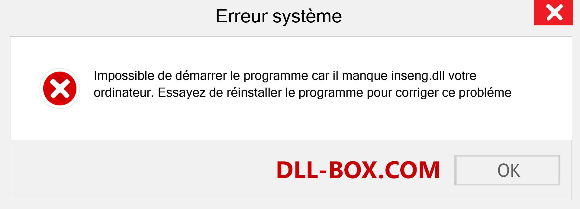 Le fichier inseng.dll est manquant ?. Télécharger pour Windows 7, 8, 10 - Correction de l'erreur manquante inseng dll sur Windows, photos, images